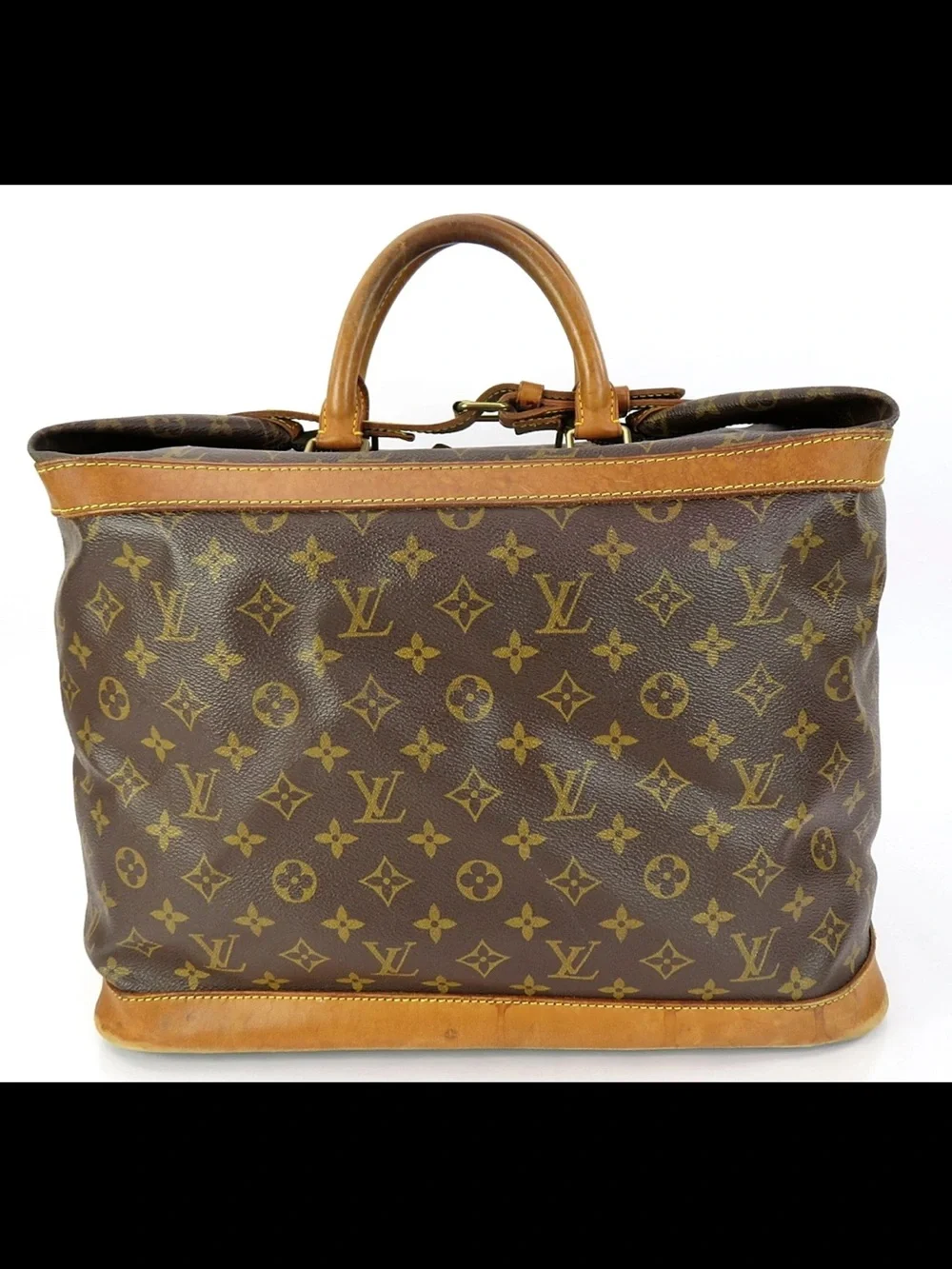 Louis Vuitton Monogram Canvas Tote with Tan Leather Trim